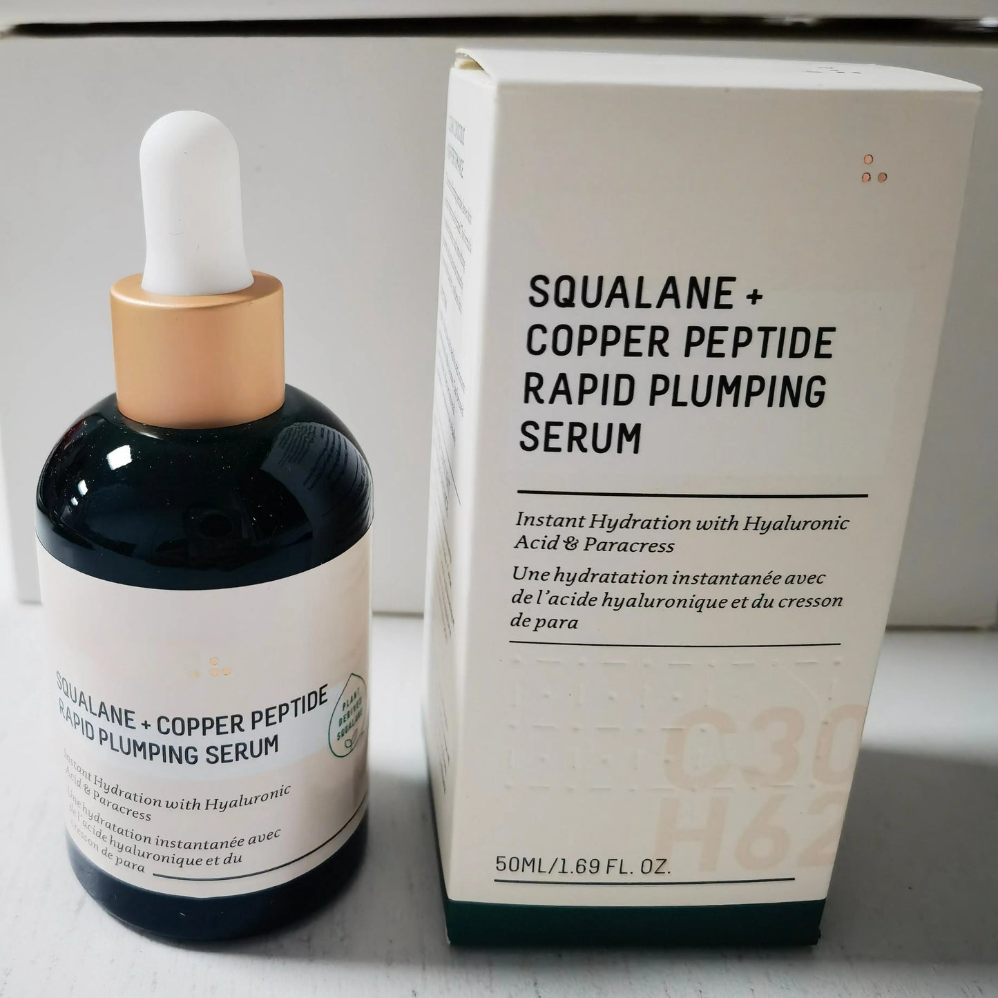 Sets of 3 Squalane and Copper Peptide Rapid Plumping Serum, 50ml, Hyaluronic Acid, Skin Revitalizing