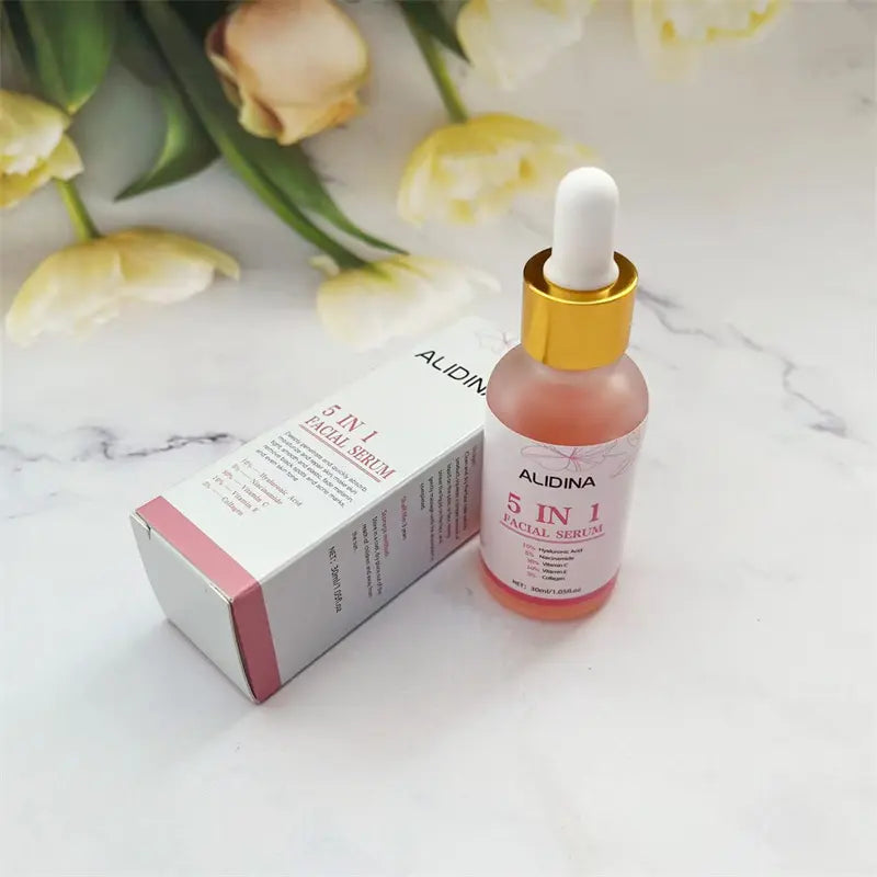 Sets of 2. 5-in-1 Facial Serum with Hyaluronic Acid, 30% Vitamin C, Niacinamide, Vitamin E, Collagen, 30 ml