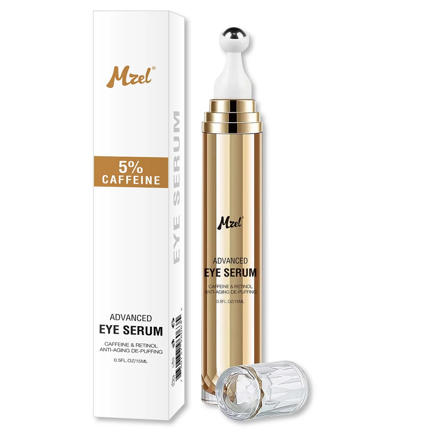 Mzel Advanced Eye Serum with 5% Caffeine and Retinol, Anti-Aging Dark Circle Treatment, 15 ml