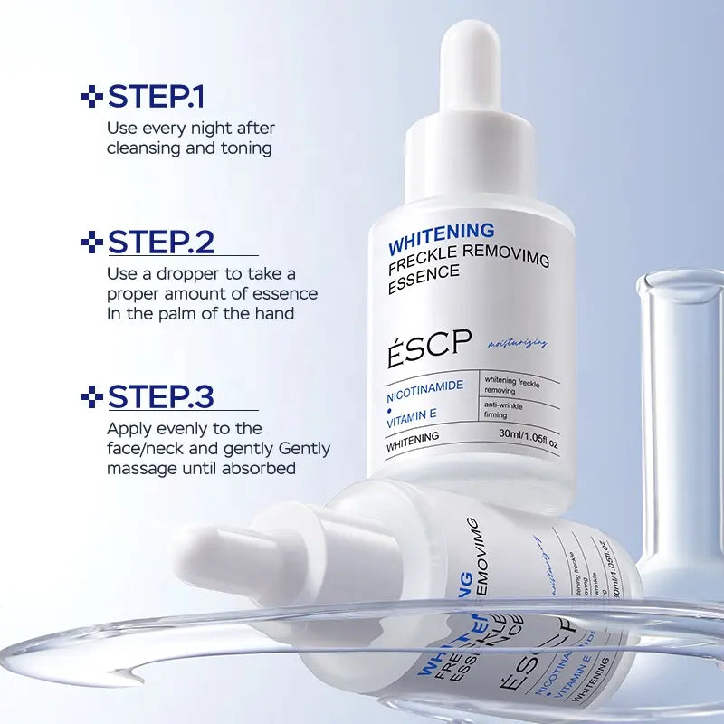 Sets of 3 ESCP Whitening Facial Essence, 30ml, Anti-Wrinkle Serum with Niacinamide, Vitamin E, Retinol