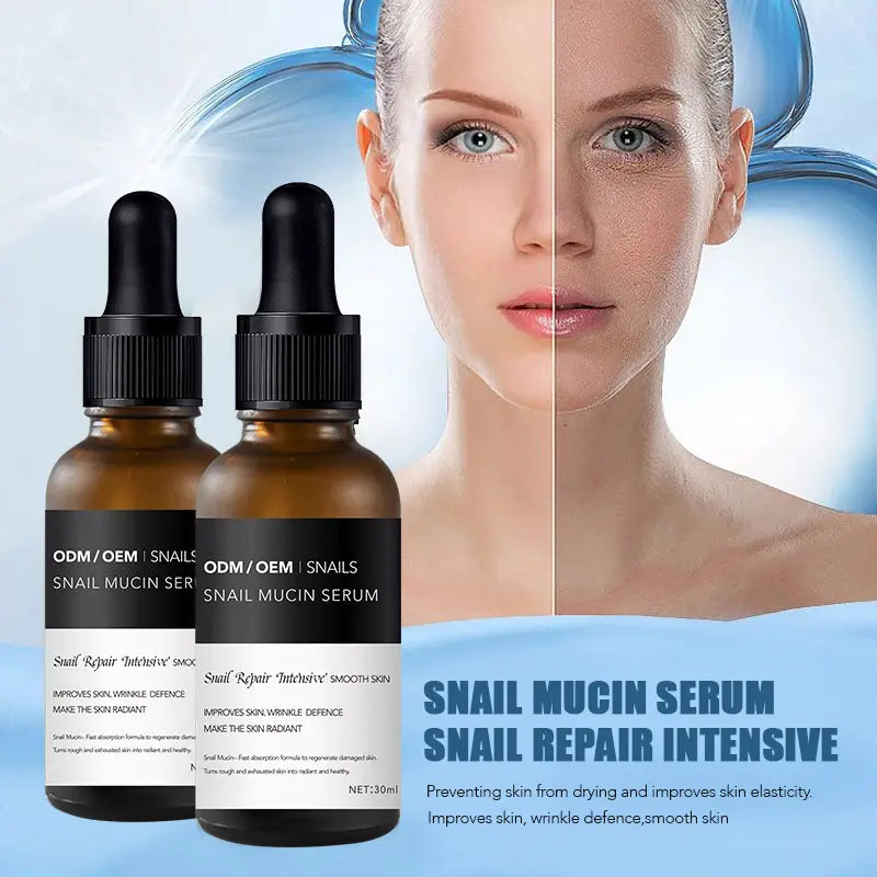 Sets of 3 Snail Mucin Facial Serum with Hyaluronic Acid, Anti-Aging Skin Repair, 30 ml