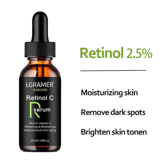 Sets of 3 LGRAMER Retinol C Serum, 2.5% Retinol with Vitamin C, 30ml Moisturizing Anti-Aging Face Serum (Copie)