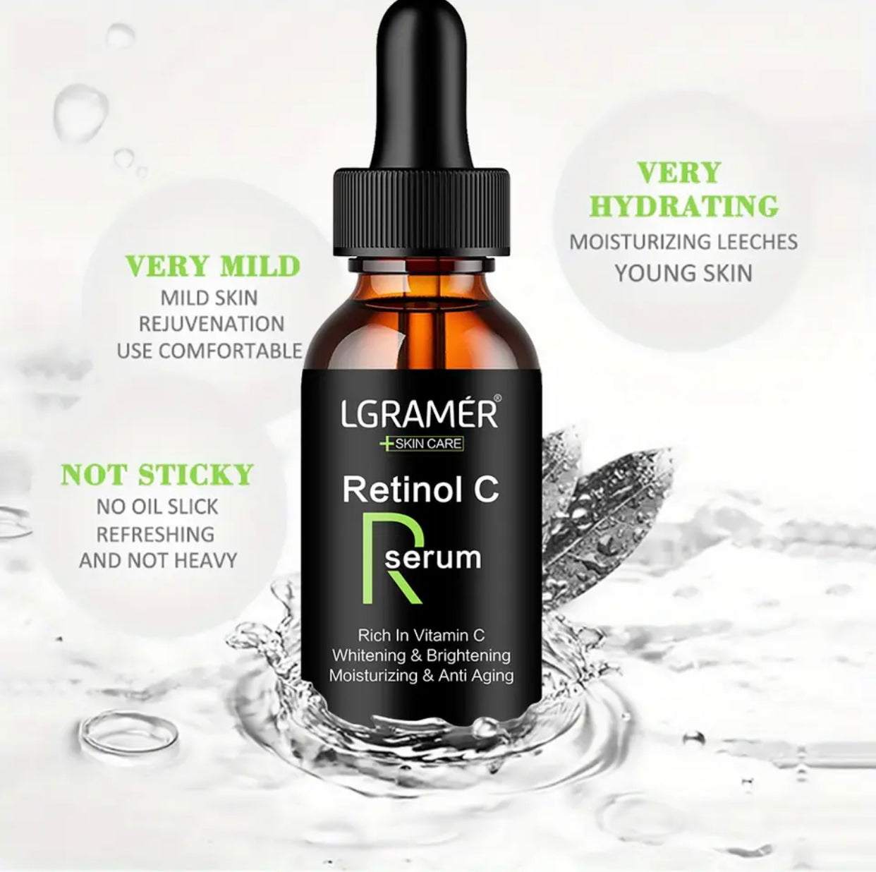 Sets of 3 LGRAMER Retinol C Serum, 2.5% Retinol with Vitamin C, 30ml Moisturizing Anti-Aging Face Serum (Copie)