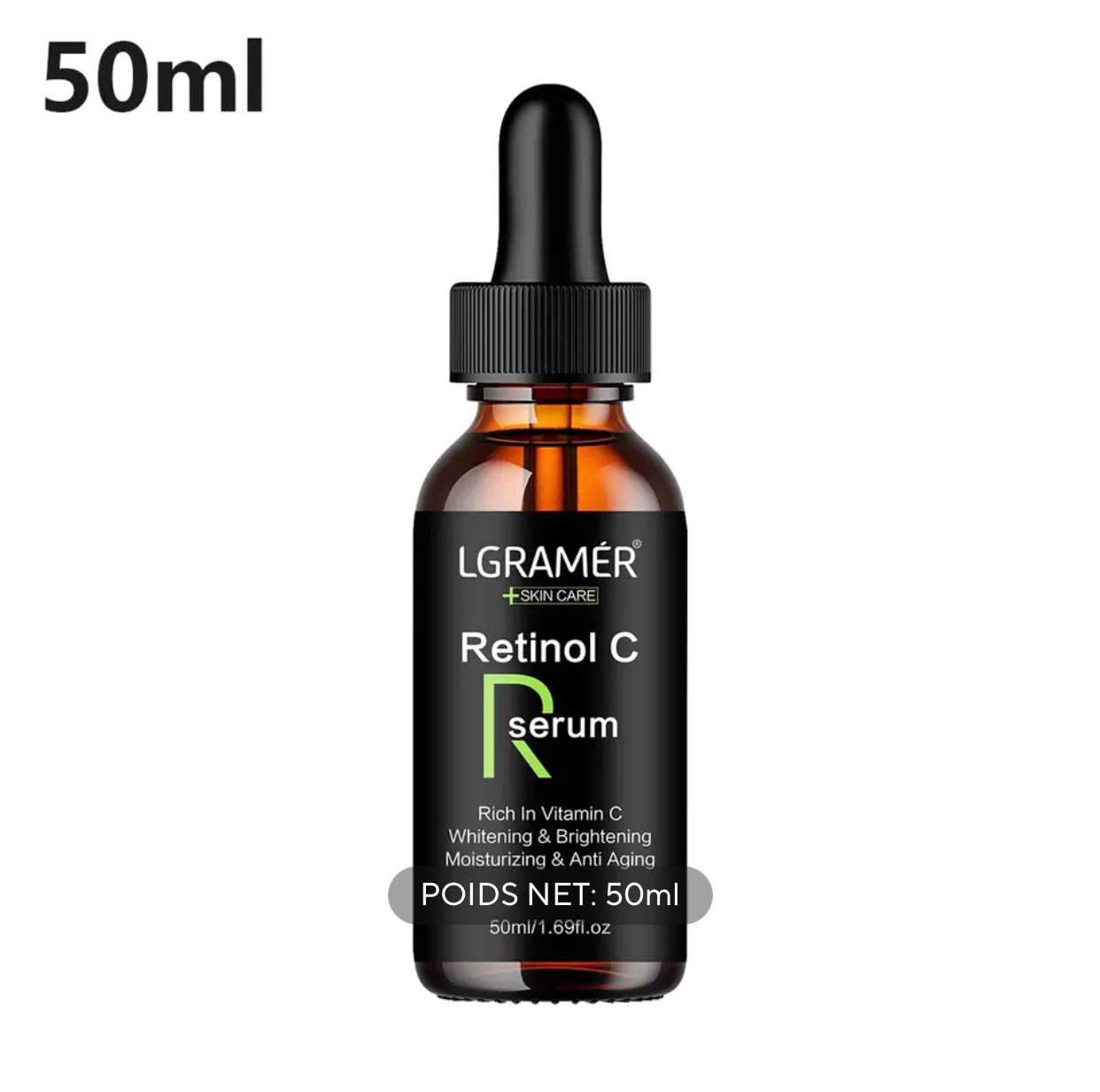 Sets of 3 LGRAMER Retinol C Serum, 2.5% Retinol with Vitamin C, 50ml Moisturizing Anti-Aging Face Serum