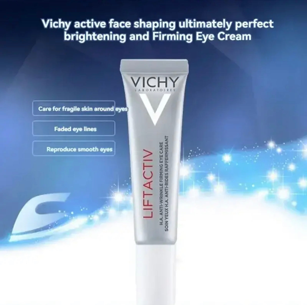 Vichy LiftActiv Supreme Eye Cream, 15ml, Anti-wrinkle and Firming Care with Rhamnose and Caffeine, for Sensitive Eyes