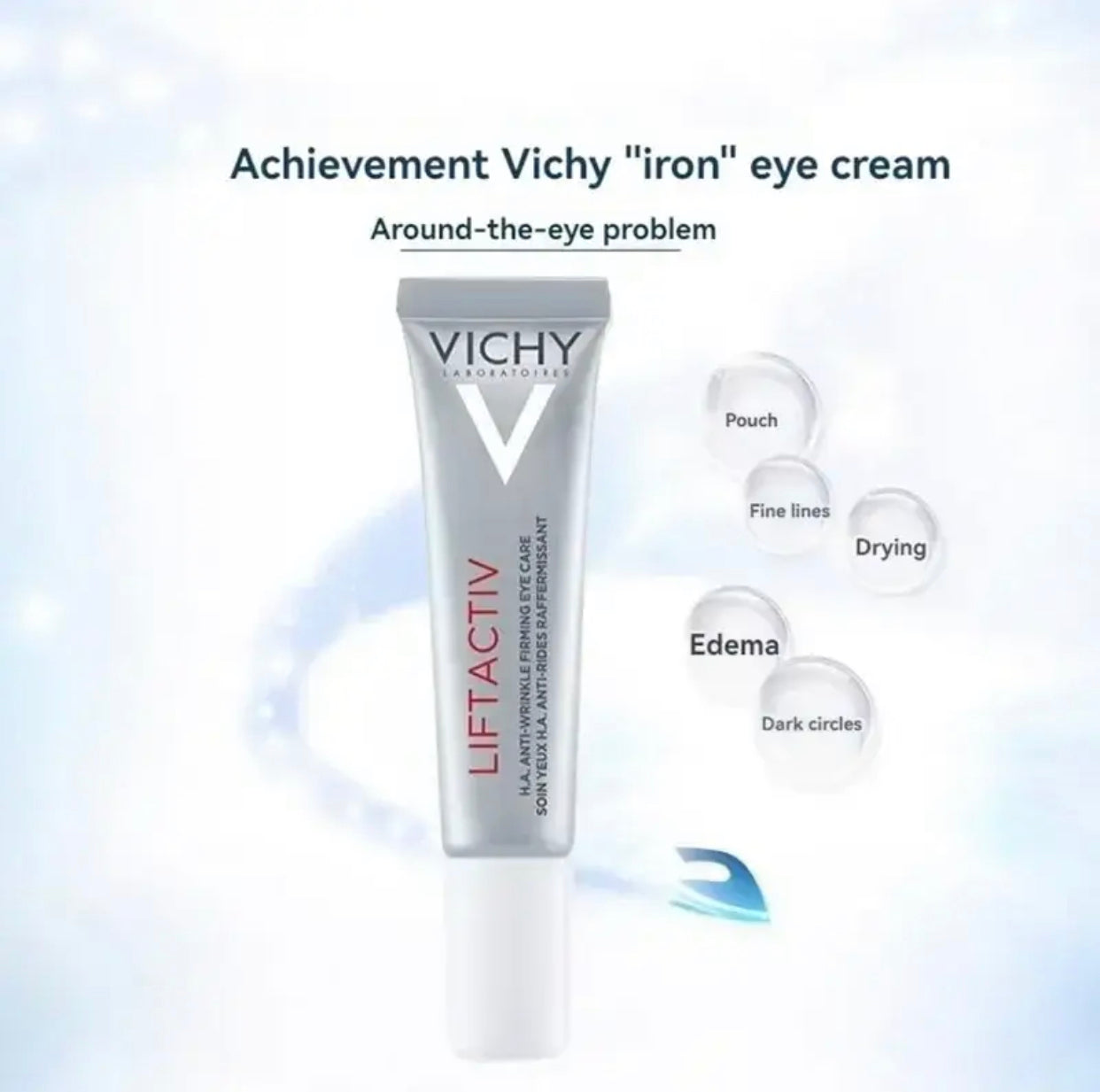 Vichy LiftActiv Supreme Eye Cream, 15ml, Anti-wrinkle and Firming Care with Rhamnose and Caffeine, for Sensitive Eyes