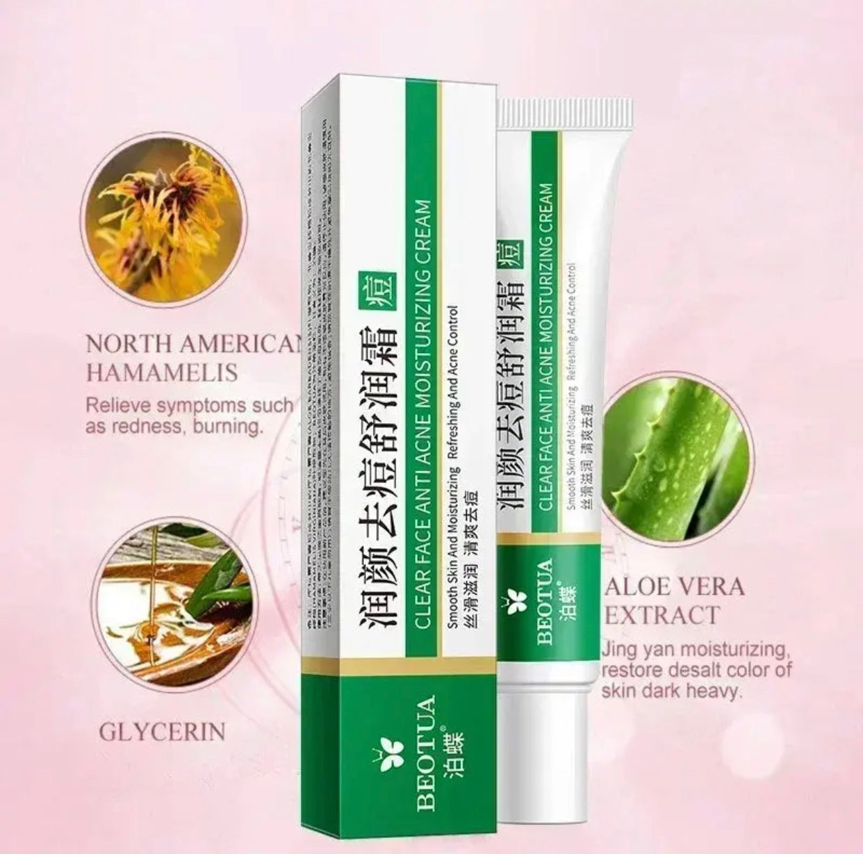 Sets of 3 Natural Face Moisturizing Cream, Acne Treatment, Scar and Blackhead Remover, Pore Minimizing, 30 g