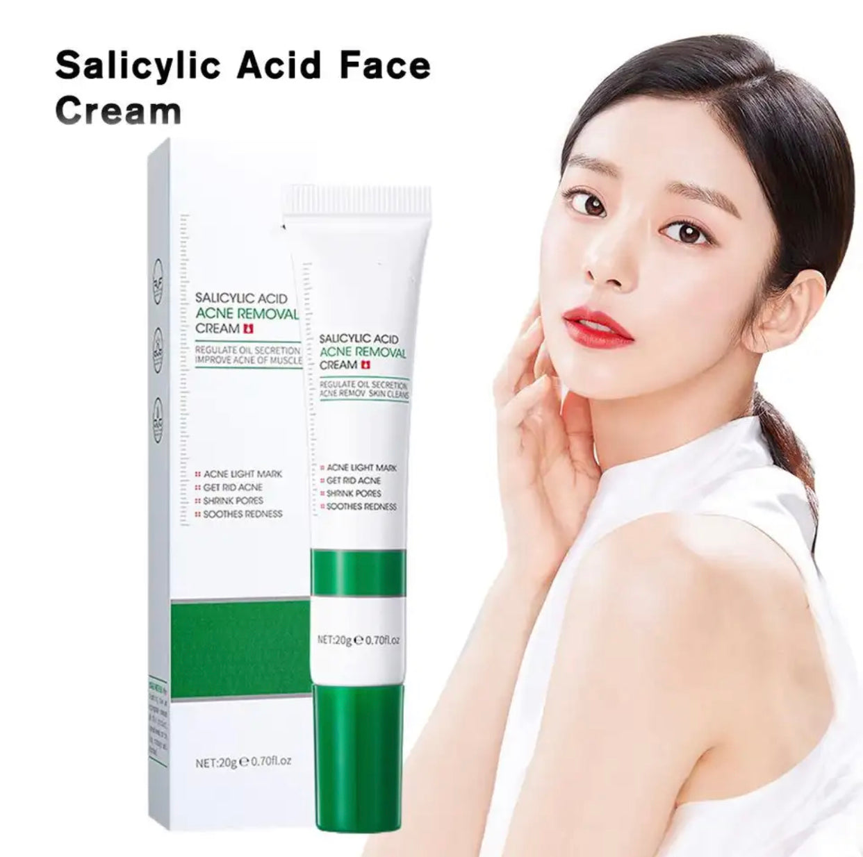 Sets of 3 Salicylic Acid Acne Removal Face Cream, 20g, Pore Minimizing Treatment