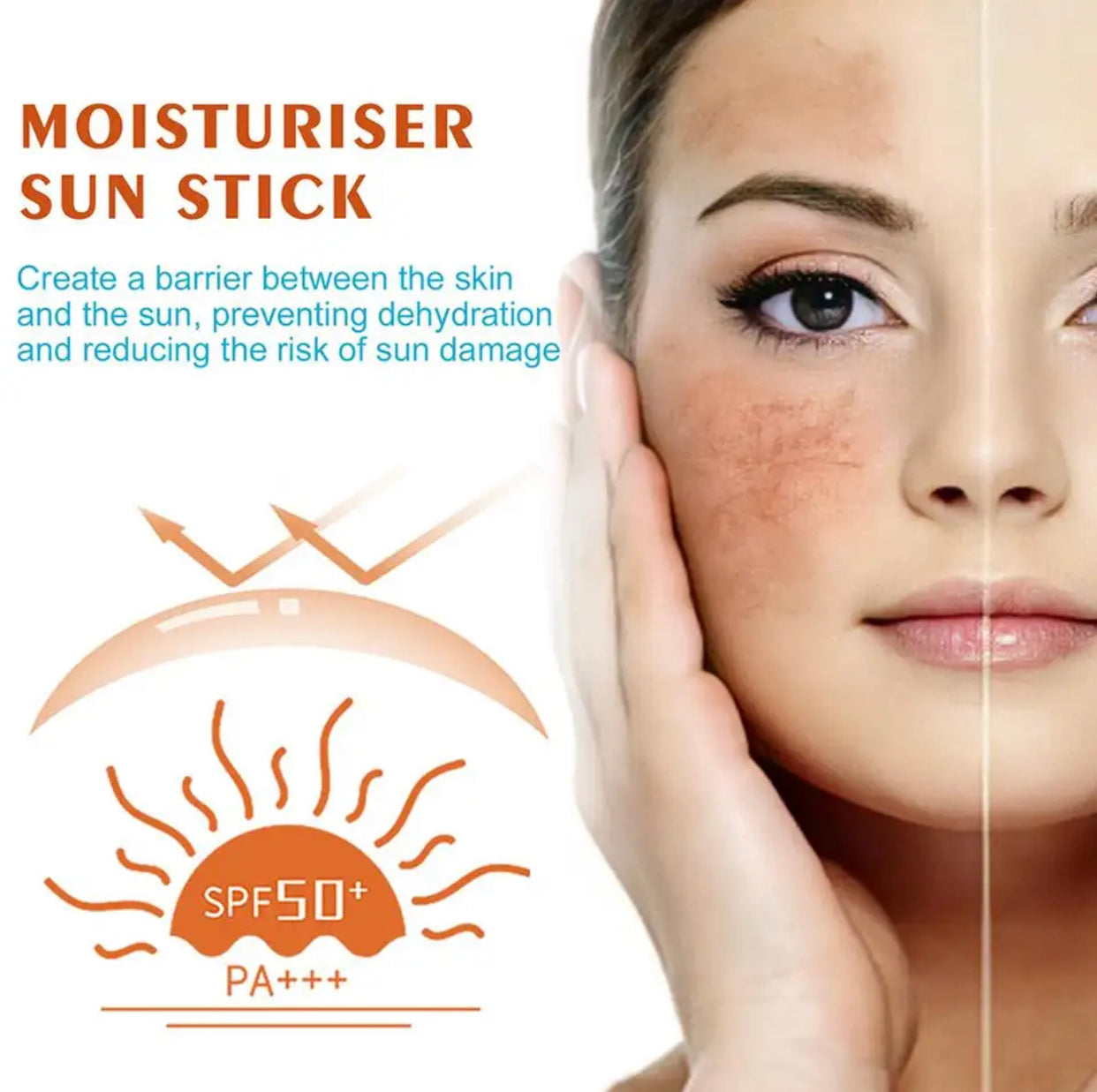 Sets of 3 JAYSUING Sun Stick SPF 50+, Moisturizing Sunscreen, 20g, UV Protection for All Skin Types