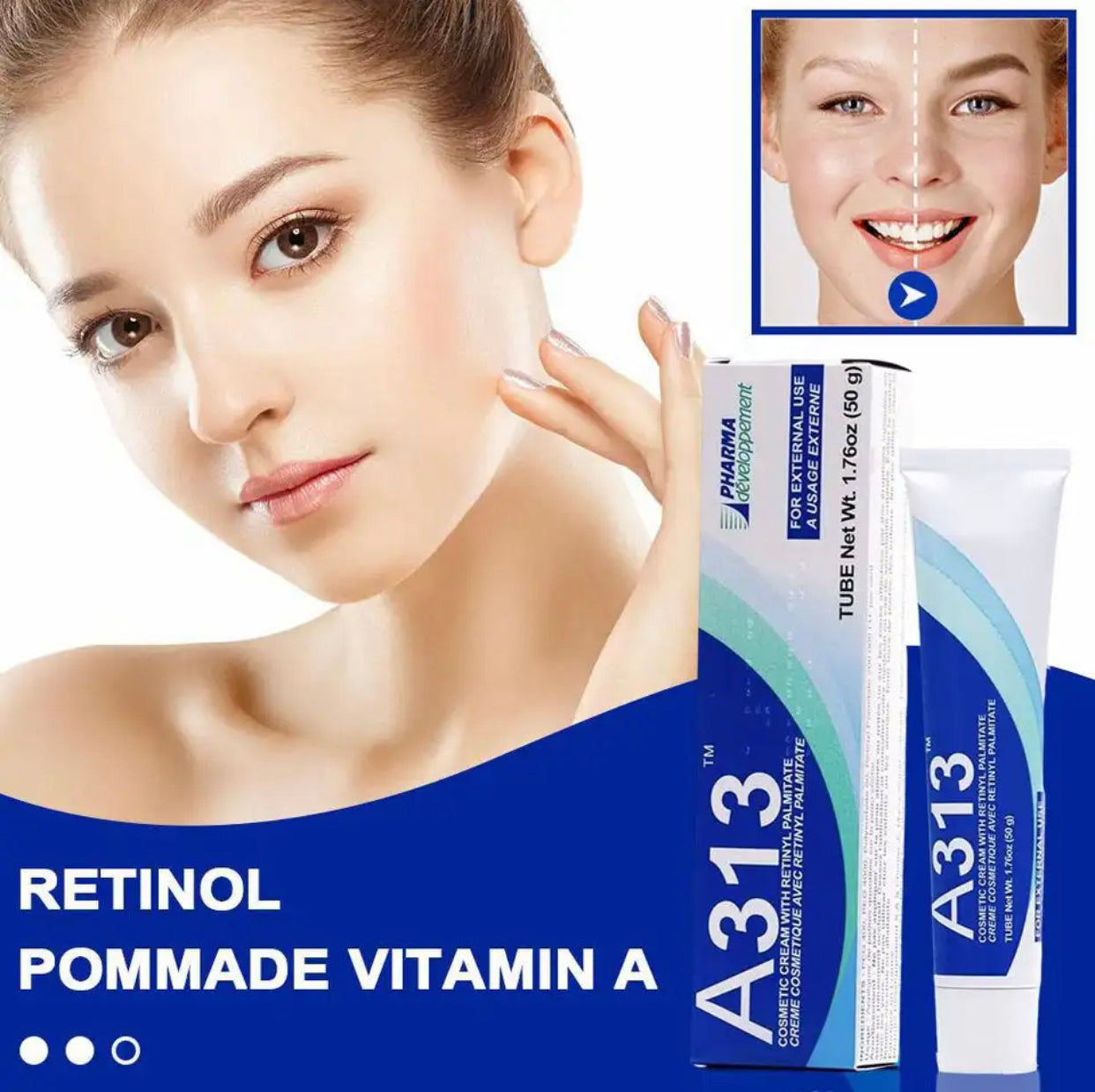 Sets of 2 A313 Retinol Vitamin A Facial Night Cream, 50g, Anti-Aging Moisturizer