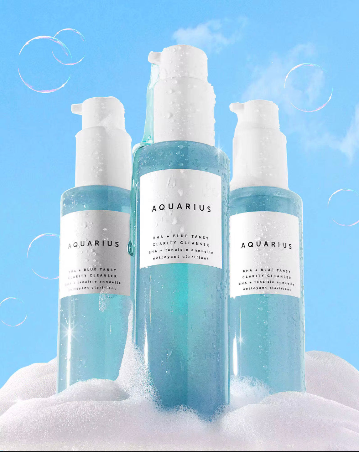 Blue Tansy Skincare Set, Facial Cleanser, Oil and Clarity Mask, Aquarius Collection, 4 Pieces