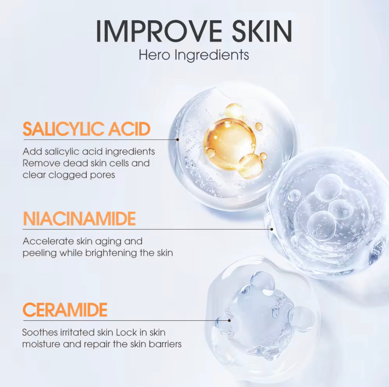 Sets of 10 SKINEVER Salicylic Acid Refreshing Scrub Cleanser, 20 ml, with Niacinamide and Calendula