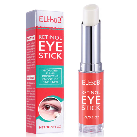 Sets of 10 ELbbuB Retinol Eye Stick, 3g, Anti-Wrinkle Dark Circle Treatment, Fast-Absorbing Hydrating Formula