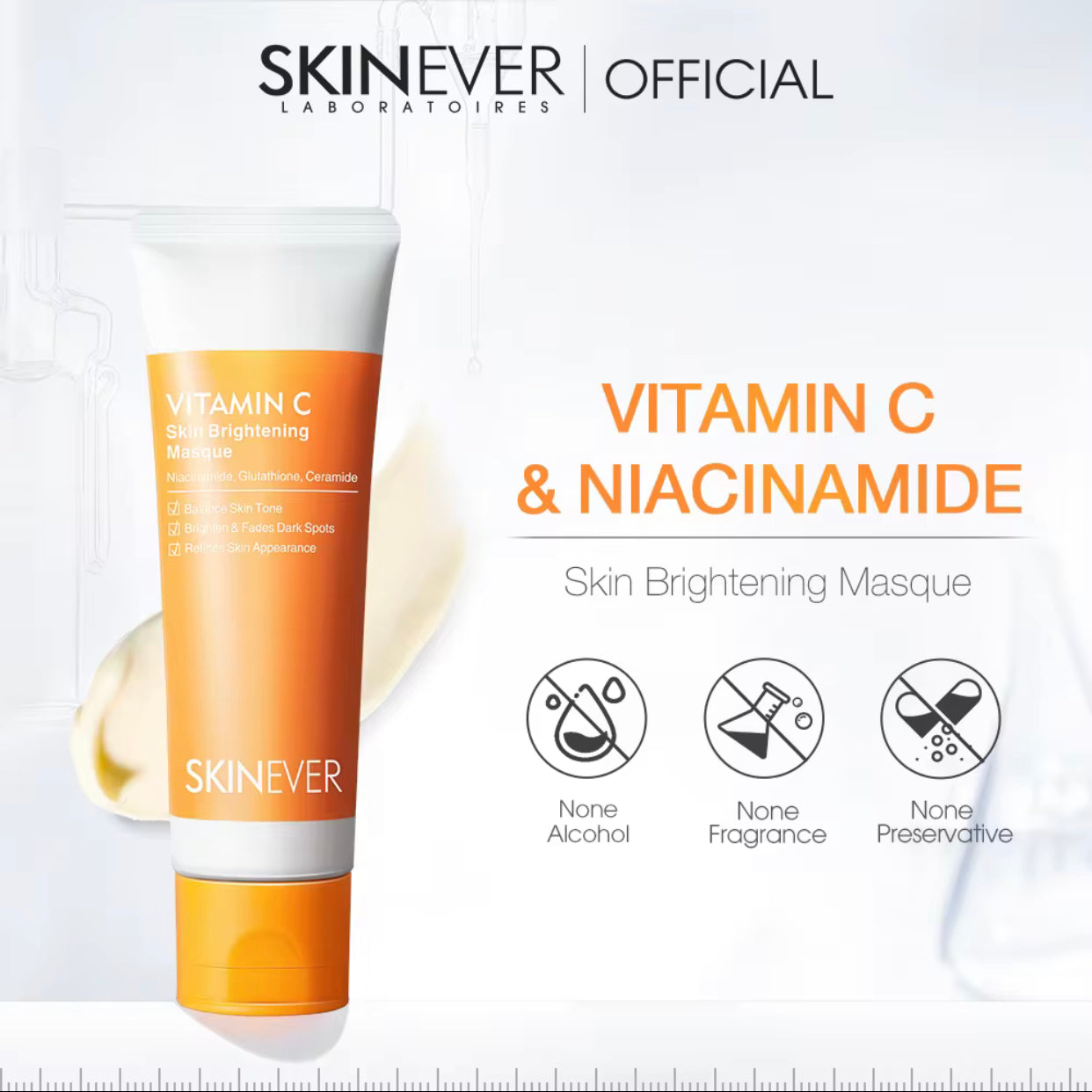 Sets of 10 SKINEVER Vitamin C Skin Brightening Masque, Crystal Mineral Face Cream, Dark Spot Fading