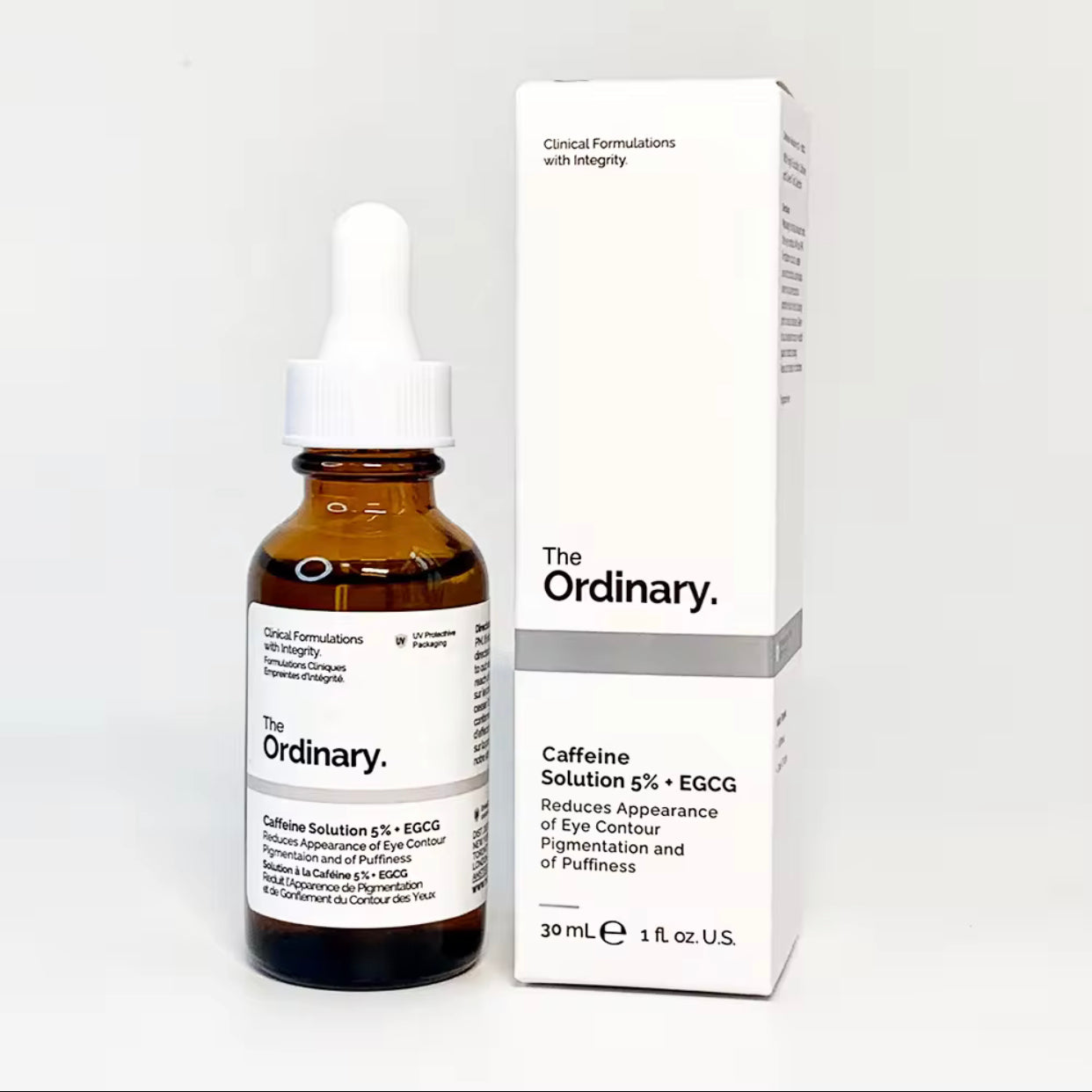 Sets of 3 The Ordinary Caffeine Solution 5% + EGCG, 30 mL Eye Serum, Reduces Eye Contour Pigmentation and Puffiness