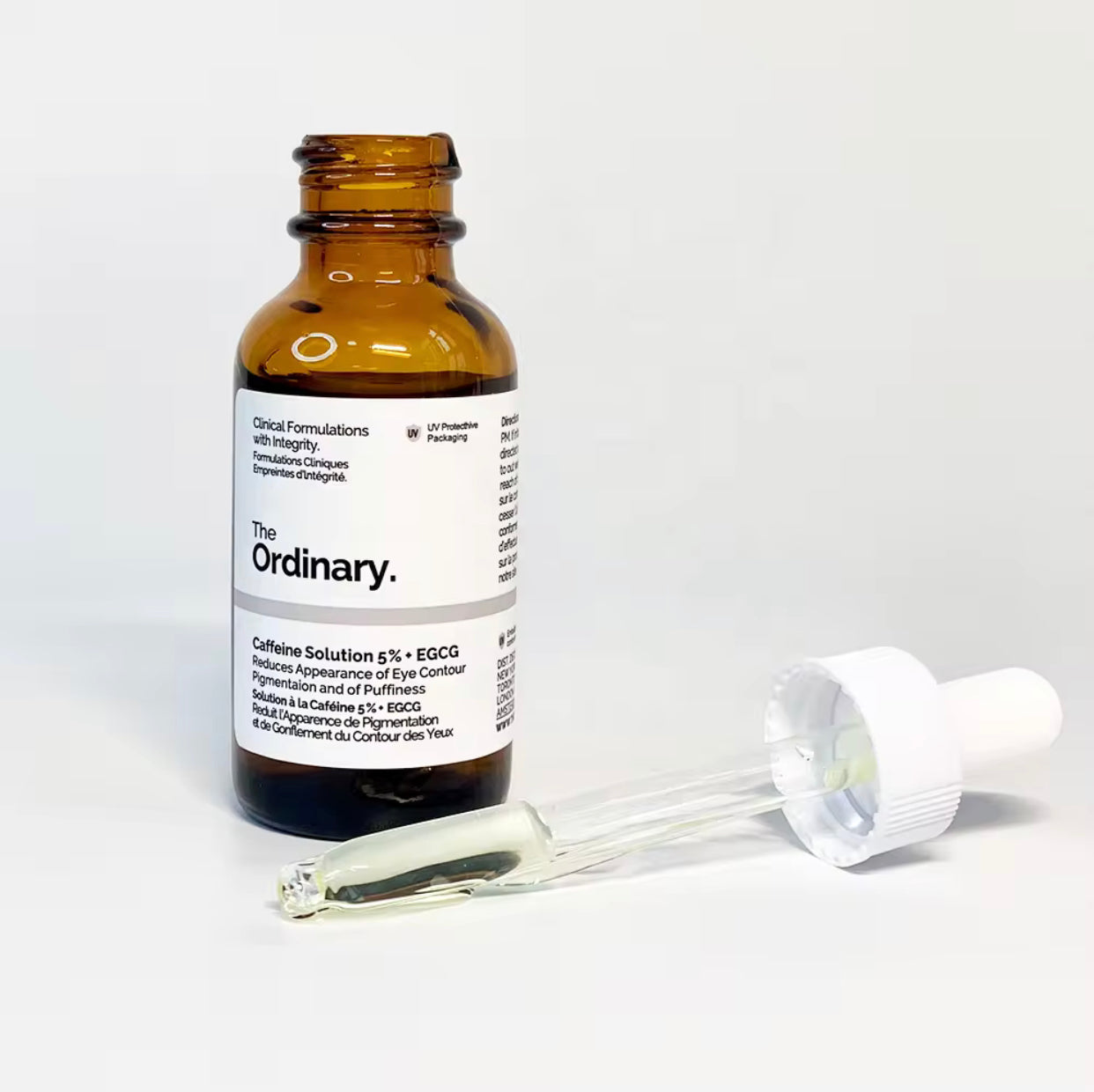 Sets of 3 The Ordinary Caffeine Solution 5% + EGCG, 30 mL Eye Serum, Reduces Eye Contour Pigmentation and Puffiness