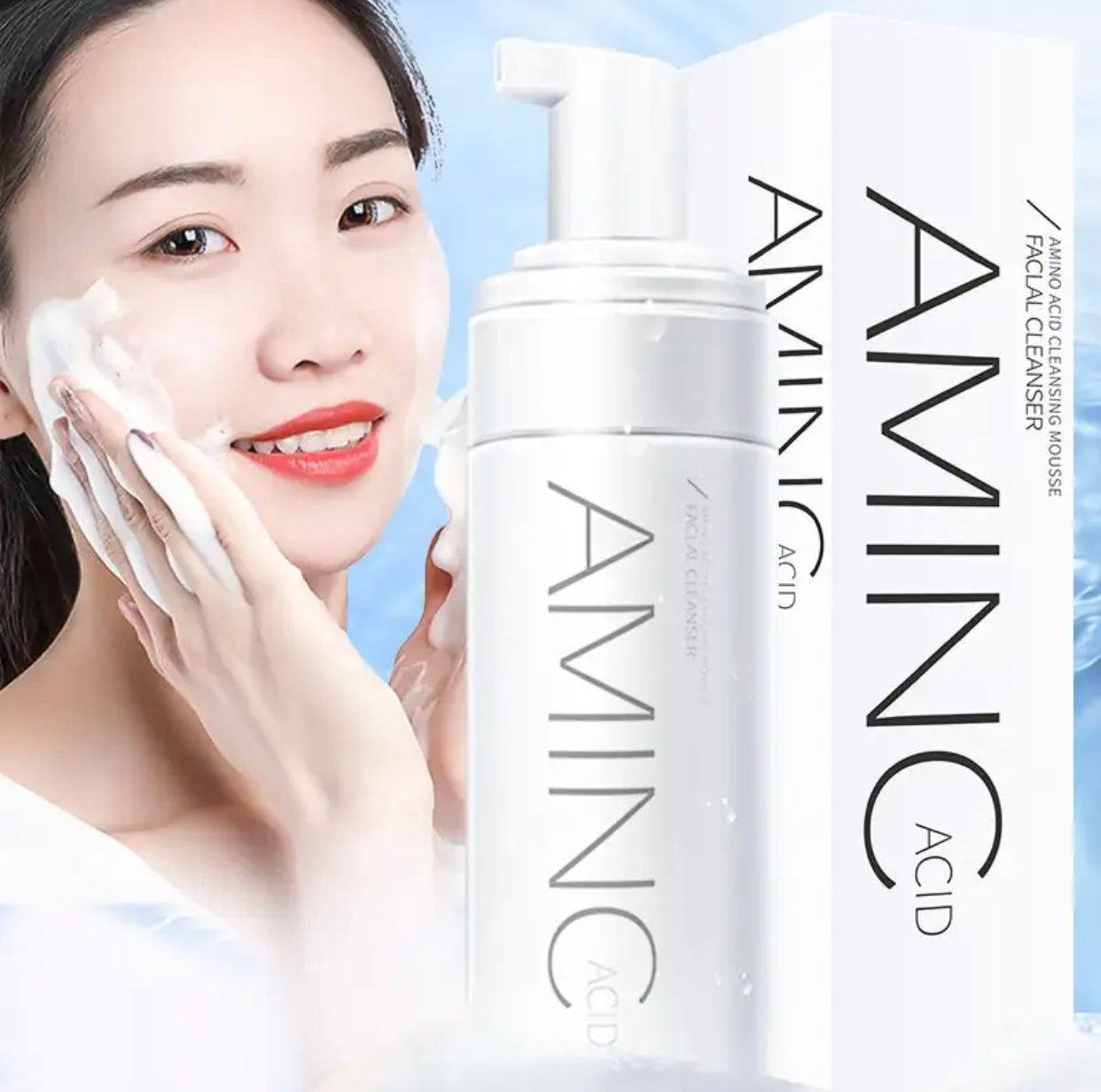 Sets of 3 Amino Acid Cleansing Mousse – Moisturizing & Oil Control Foam for Deep Cleansing & Acne Treatment