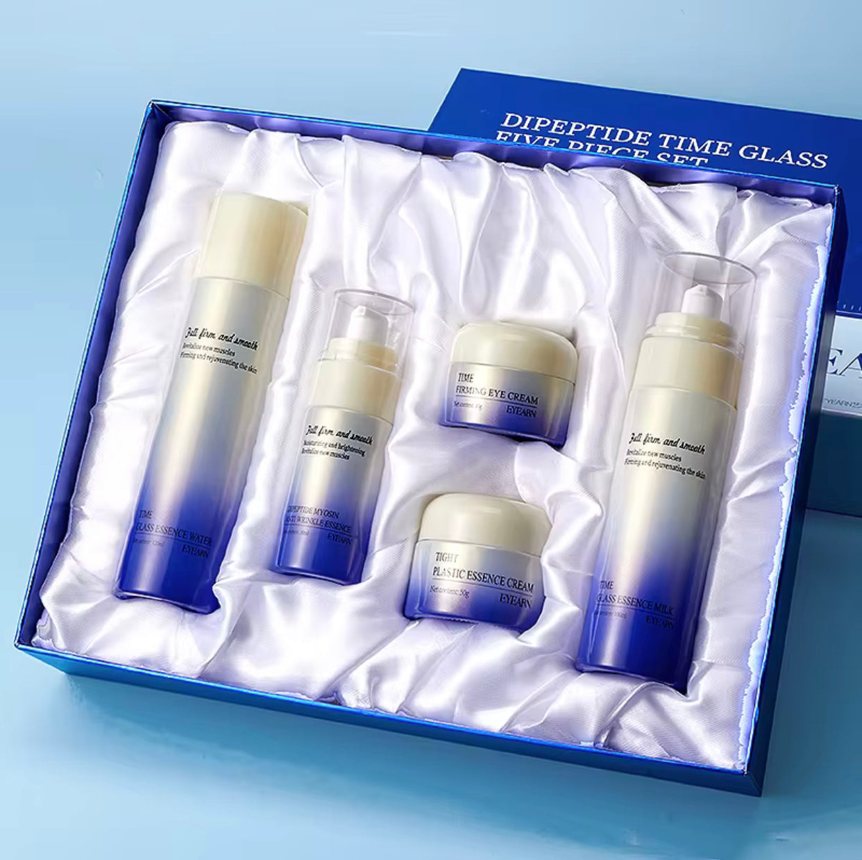 Sets of 3 - Private Label Skincare Set – Double Peptide 5-Piece Anti-Aging, Whitening & Organic Facial Kit (Toner, Lotion, Cream, Face Wash)