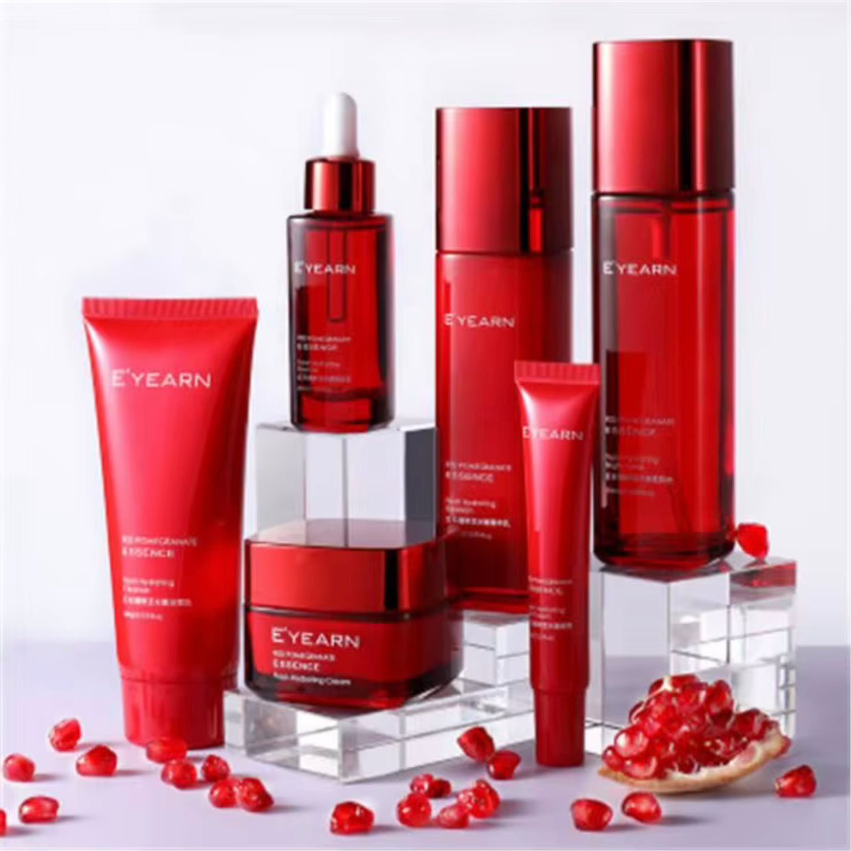 Sets of 3 - Korean Private Label Red Pomegranate Skincare Kit – Anti-Aging Face Serum & Eye Care for Youthful, Radiant Skin